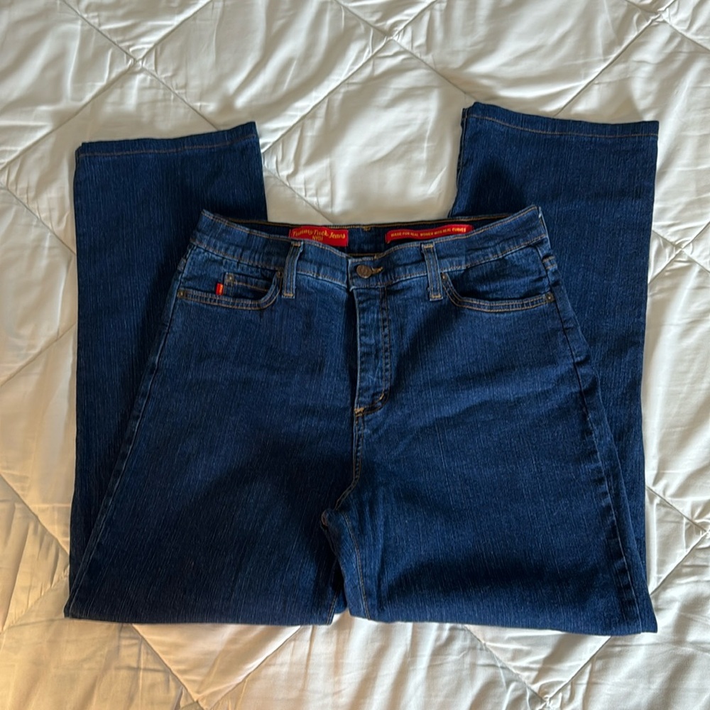 NYDJ Tummy Tuck Jeans Women’s High-rise Straight Leg Jeans in Dark Wash Size 14P